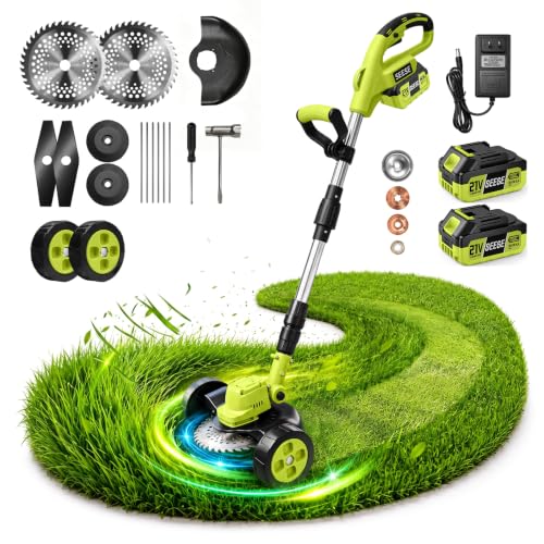 Cordless weed wacker with three blades