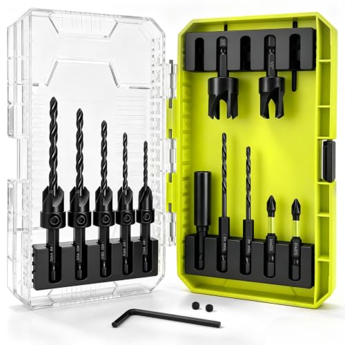 Countersink drill bit set, 15 pieces