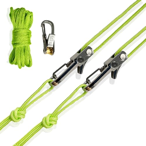 Rope tightening tool with cam buckle, green